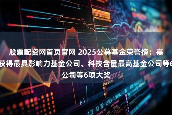 股票配资网首页官网 2025公募基金荣誉榜：嘉实基金获得最具影响力基金公司、科技含量最高基金公司等6项大奖