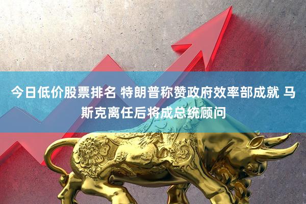 今日低价股票排名 特朗普称赞政府效率部成就 马斯克离任后将成总统顾问